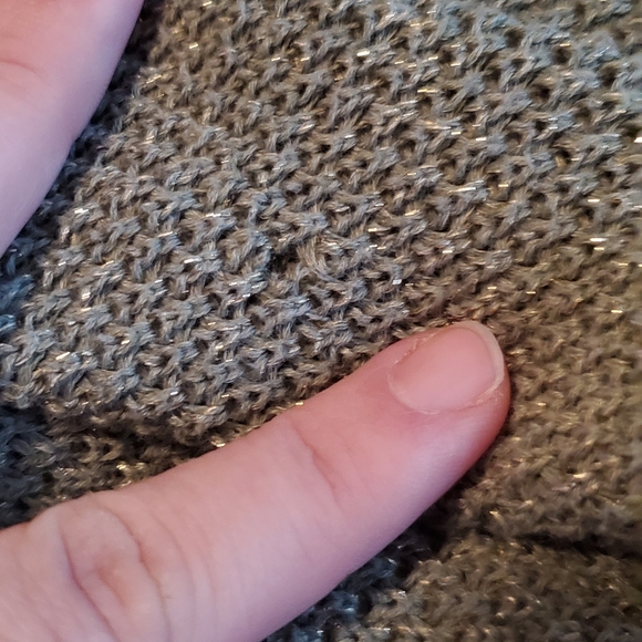Chaps gray gold long knit sweater L - Picture 6 of 7